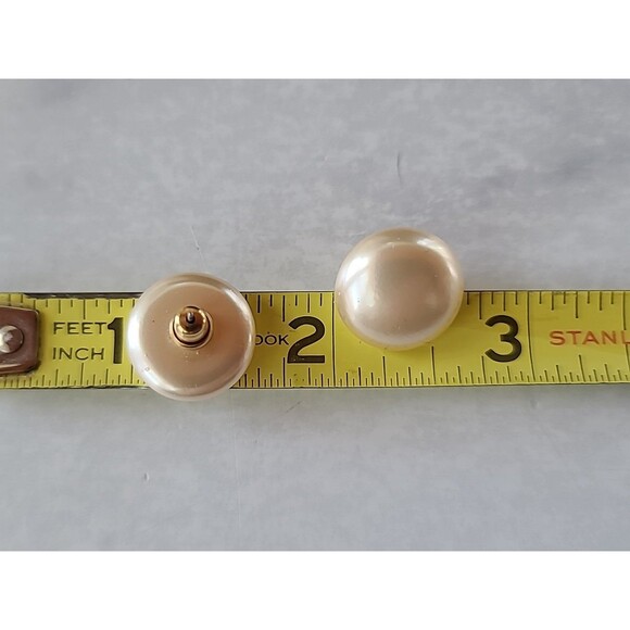 Faux Pearl Stud Earrings Vintage Costume Jewelry - Picture 7 of 10